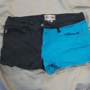 Half Blue Denim Shorts